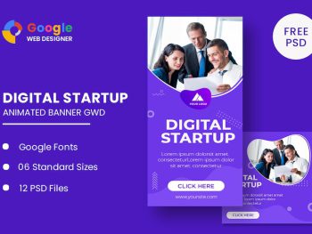 Digital Startup Animated Banner GWD Yazı Tipi