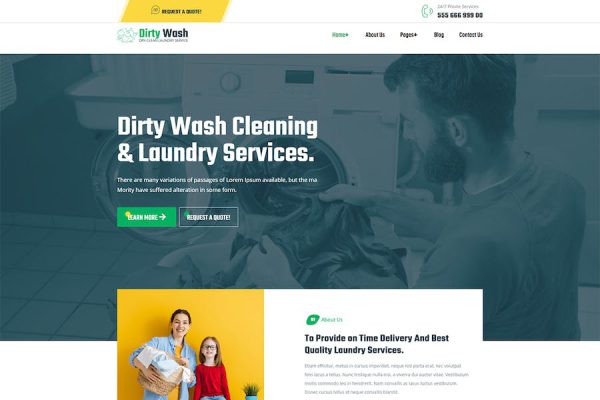 DirtyWash – Laundry Service WordPress Teması