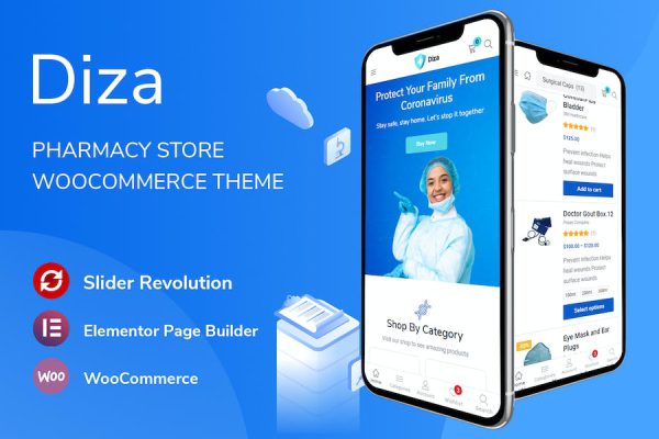 Diza - Pharmacy Store Elementor WooCommerce Theme WordPress Teması