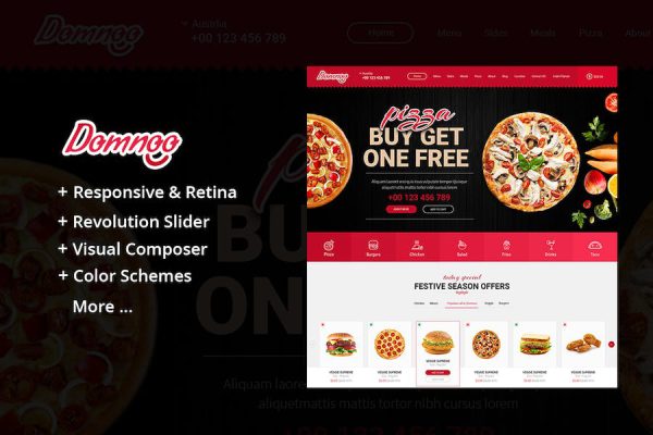 Domnoo - Pizza & Restaurant WordPress Teması