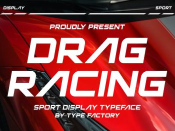Drag Racing - Sport Display Typeface Yazı Tipi