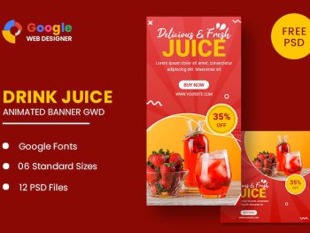 Drink Juice Animated Banner Google Web Designer Yazı Tipi