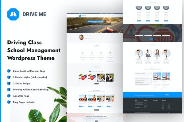 Driveme - Driving School WordPress Teması