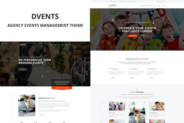 Dvents - Events Management Agency Theme WordPress Teması