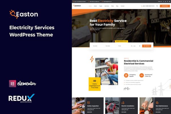 Easton - Electricity Services WordPress Teması