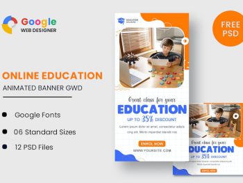 Education Animated Banner Google Web Designer Yazı Tipi