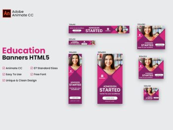 Education Banners HTML5 - Animate CC Yazı Tipi