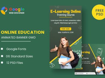 Education Learning Animated Banner GWD Yazı Tipi
