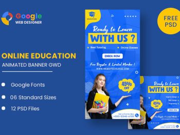 Education Online HTML5 Banner Ads GWD Yazı Tipi