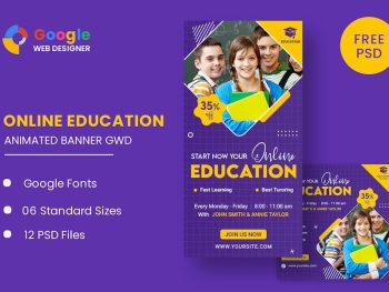 Education Online HTML5 Banner Ads GWD Yazı Tipi