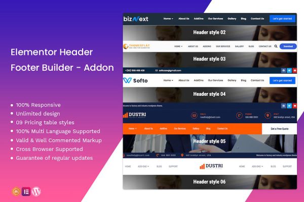 Elementor Header Footer Builder - Addon WordPress Eklentisi