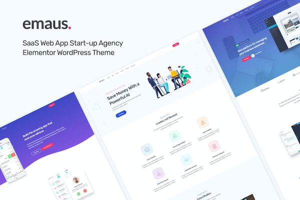 Emaus - SaaS App Startup Elementor WordPress Teması