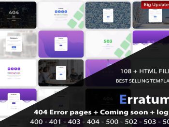 Erratum - 404 Error Pages + Coming soon + Login Yazı Tipi