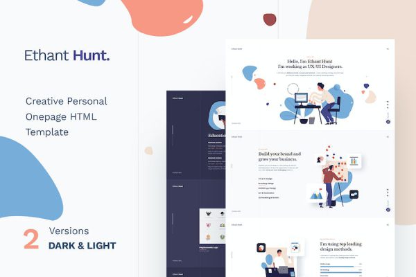 Ethant Hunt - Personal Onepage WordPress Teması