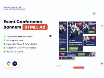 Event Conference HTML5 Banners Ad Yazı Tipi