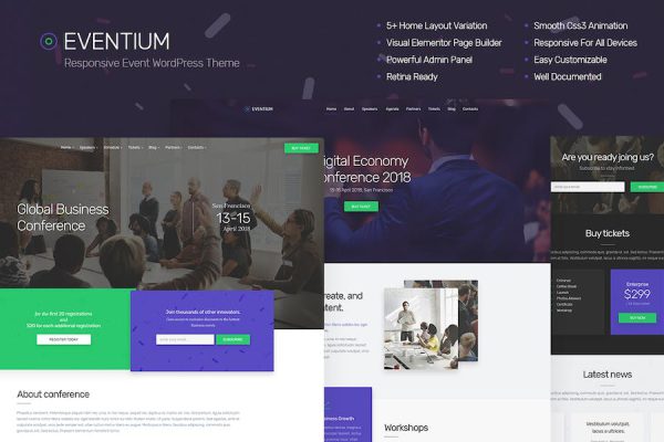 Eventium - Responsive Event WordPress Teması