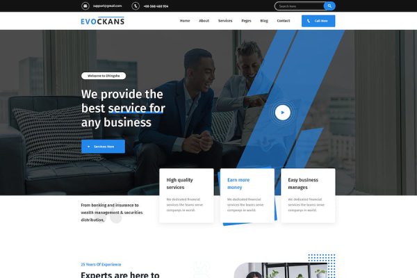 Evockans - Responsive Multi-Purpose  Them WordPress Teması