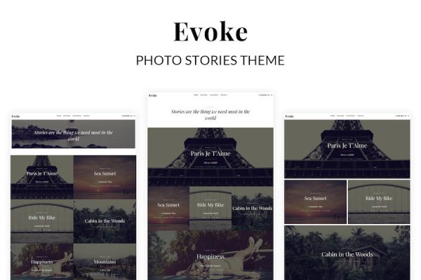 Evoke Photo Stories Blog WordPress Teması