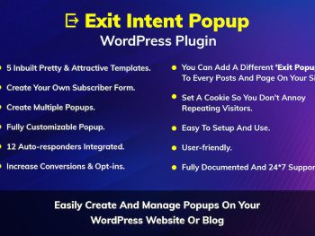 Exit Intent Popup WordPress Plugin WordPress Eklentisi