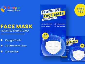 Face Mask Animated Banner Google Web Designer Yazı Tipi