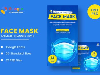 Face Mask Animated Banner Google Web Designer Yazı Tipi