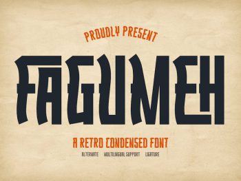 Fagumeh | Retro Condensed Font Yazı Tipi