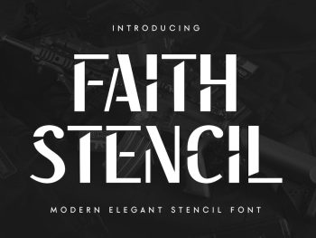 Faith Stencil - Modern Elegant Stencil Font Yazı Tipi