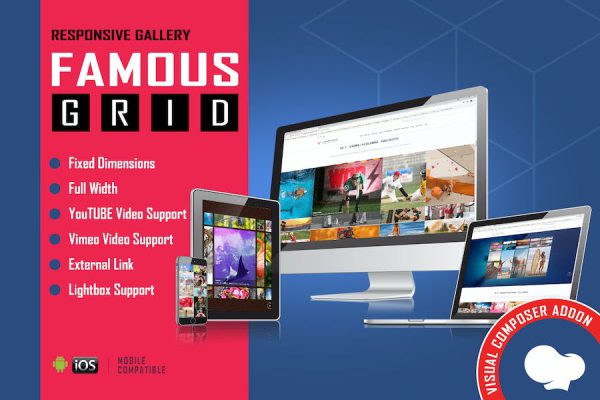 Famous - Grid Gallery for WPBakery Page Builder WordPress Eklentisi