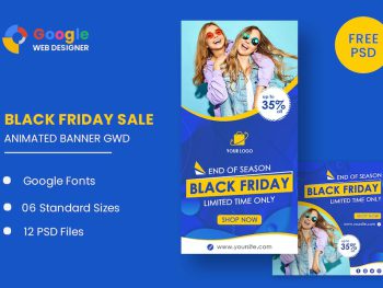 Fashion Banner Set Black Friday Sale HTML5 Banner Yazı Tipi