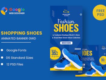 Fashion Shoes Product HTML5 Banner Ads GWD Yazı Tipi