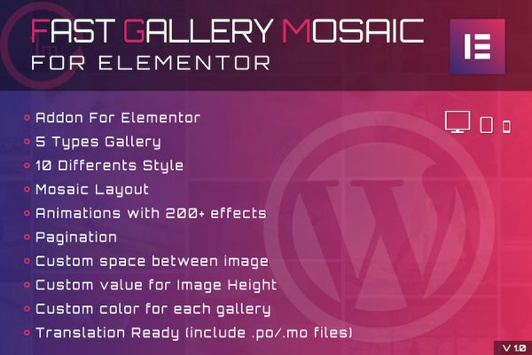 Fast Gallery Mosaic for Elementor WordPress Plugin WordPress Eklentisi