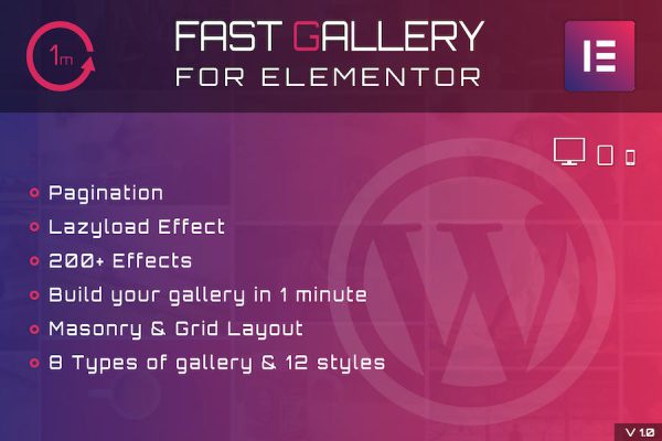 Fast Gallery for Elementor WordPress Plugin WordPress Eklentisi