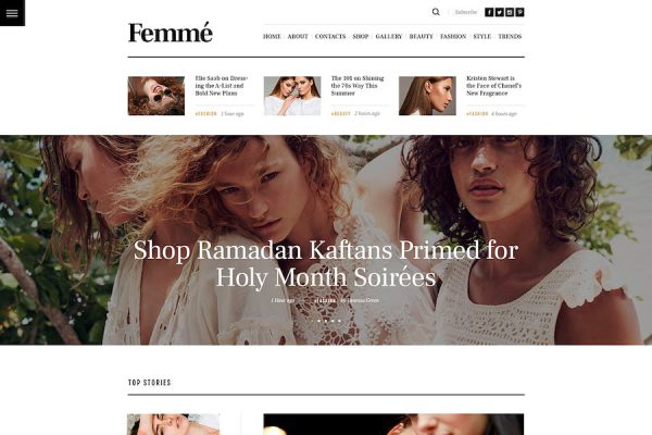 Femme - Online Magazine & Fashion Blog WP Theme WordPress Teması