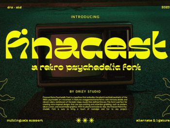 Finacest - Retro Psychedelic Font Yazı Tipi