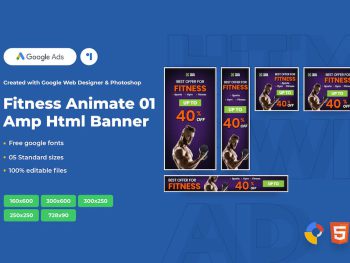 Fitness Animate 01 Ads Template AMPHTML Banners Yazı Tipi