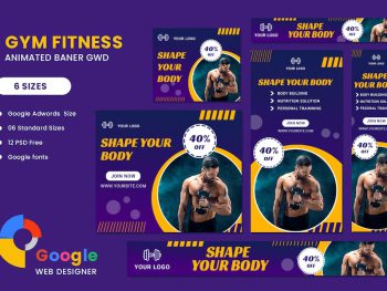 Fitness Google Adwords HTML5 Banner Ads GWD Yazı Tipi
