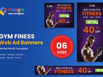 Fitness HTML5 Animate Banner Ads Google Web Design Yazı Tipi