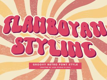 FlamboyanStyling - Groovy Retro Font Yazı Tipi