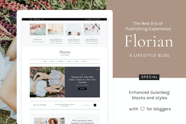 Florian - Responsive Personal  Blog Theme WordPress Teması