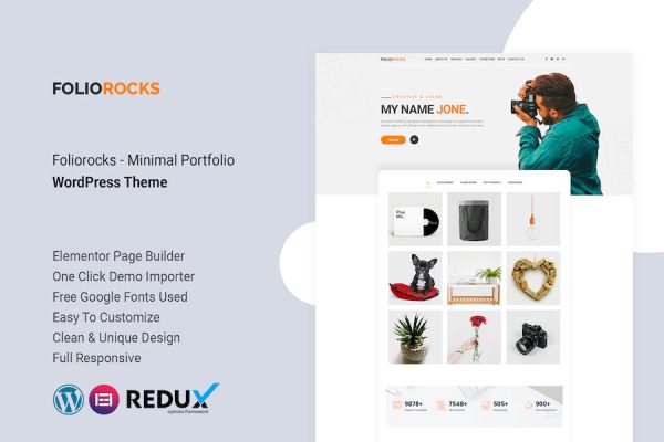 Foliorocks - Minimal Portfolio WordPress Teması