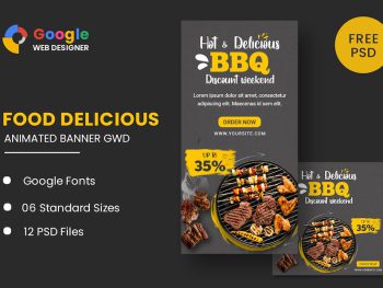 Food BBQ Animated Banner GWD Yazı Tipi