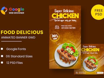 Food Chicken Animated Banner GWD Yazı Tipi