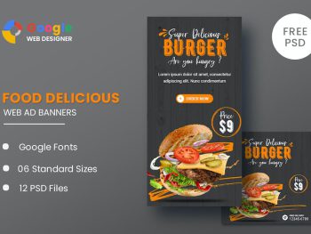 Food Delicious Animated Banner GWD Yazı Tipi