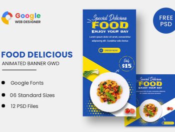 Food Delicious Animated Banner GWD Yazı Tipi