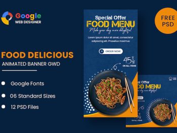 Food Menu Animated Banner GWD Yazı Tipi