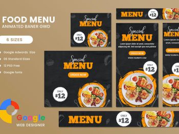 Food Menu Google Adwords HTML5 Banner Ads GWD Yazı Tipi
