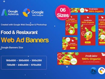 Food & Restaurant Banners HTML5 Ad D80 - GWD & PSD Yazı Tipi