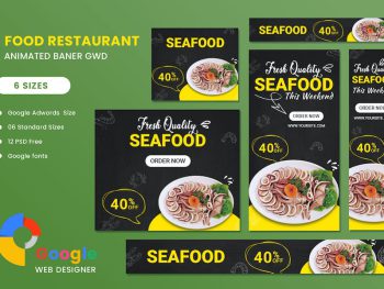 Food Restaurant Google Adwords HTML5 Banner Ads Yazı Tipi
