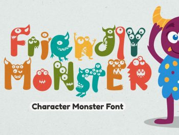 Friendly Monster - Character Monster Font Yazı Tipi