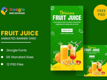 Fruit Juice Animated Banner Google Web Designer Yazı Tipi